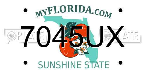 7045UX Florida License Plate
