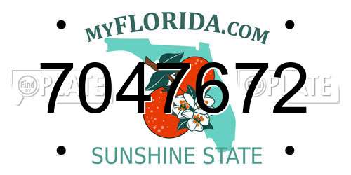 7047672 Florida License Plate