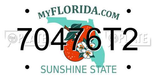 70476T2 Florida License Plate