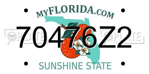 70476Z2 Florida License Plate
