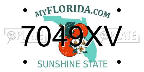 7049XV Florida License Plate