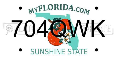 704QWK Florida License Plate