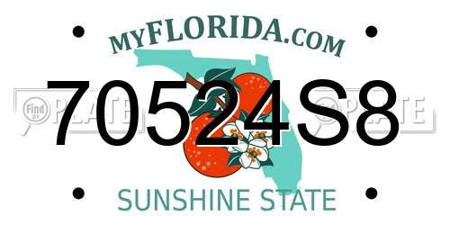 70524S8 Florida License Plate
