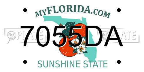 7055DA Florida License Plate