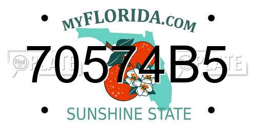 70574B5 Florida License Plate