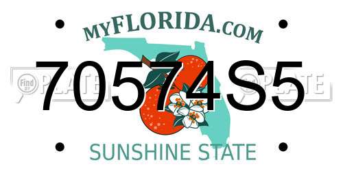 70574S5 Florida License Plate