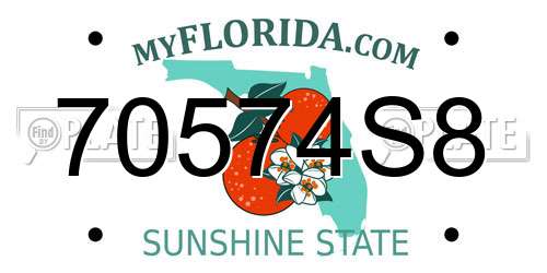 70574S8 Florida License Plate