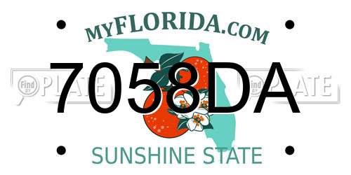7058DA Florida License Plate