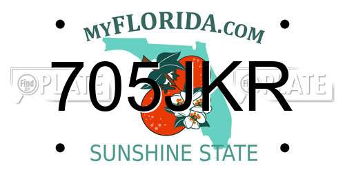 705JKR Florida License Plate