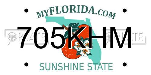 705KHM Florida License Plate