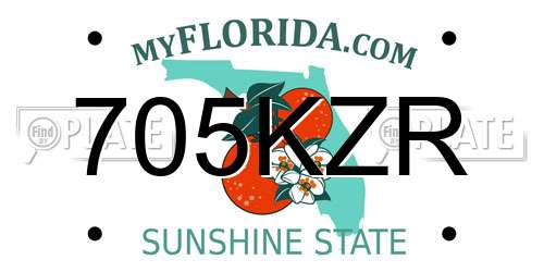 705KZR Florida License Plate