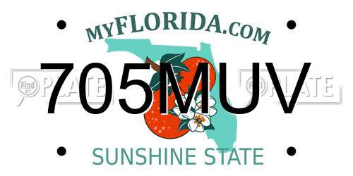 705MUV Florida License Plate
