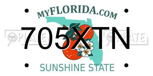 705XTN Florida License Plate