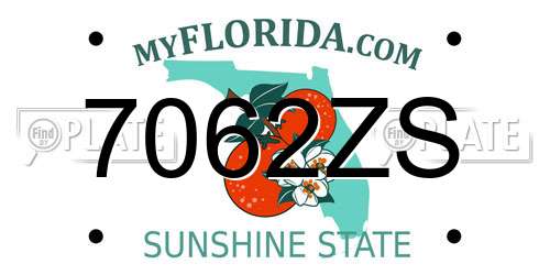 7062ZS Florida License Plate