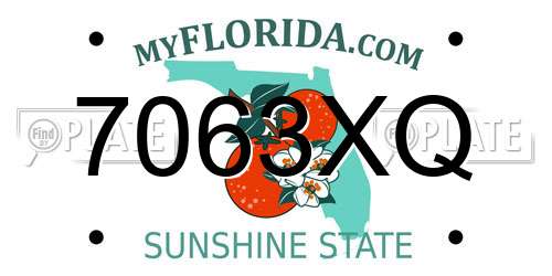 7063XQ Florida License Plate