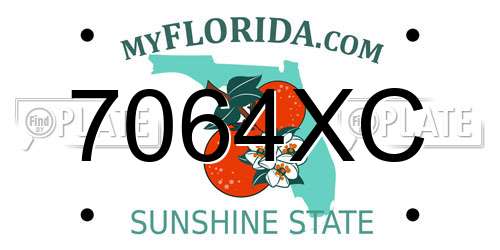 7064XC Florida License Plate