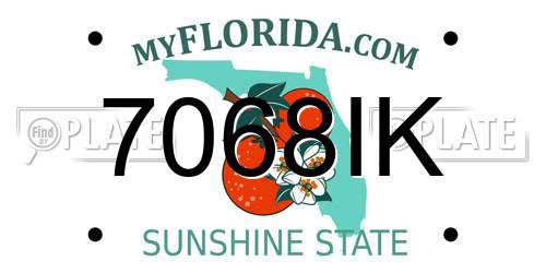 7068IK Florida License Plate