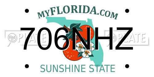 706NHZ Florida License Plate