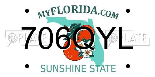 706QYL Florida License Plate