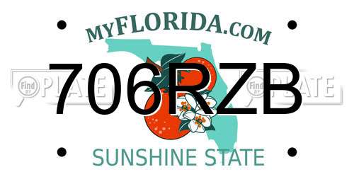 706RZB Florida License Plate