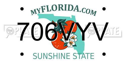 706VYV Florida License Plate