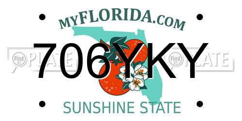 706YKY Florida License Plate