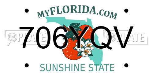 706YQV Florida License Plate