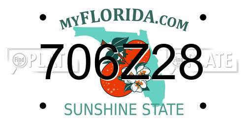 706Z28 Florida License Plate