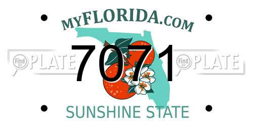 7071 Florida License Plate