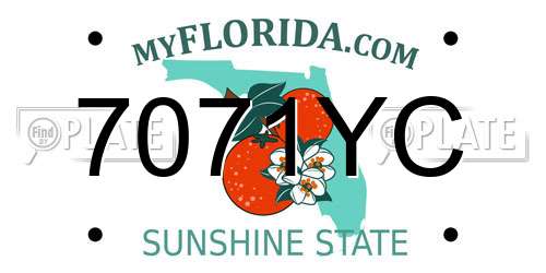 7071YC Florida License Plate