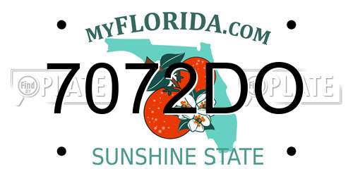 7072DO Florida License Plate