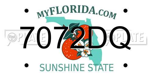 7072DQ Florida License Plate