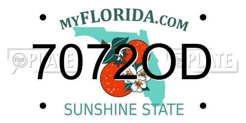 7072OD Florida License Plate