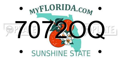 7072OQ Florida License Plate