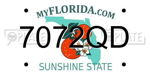 7072QD Florida License Plate