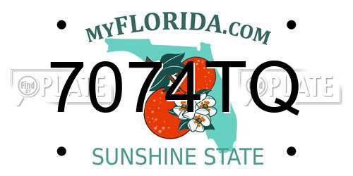 7074TQ Florida License Plate