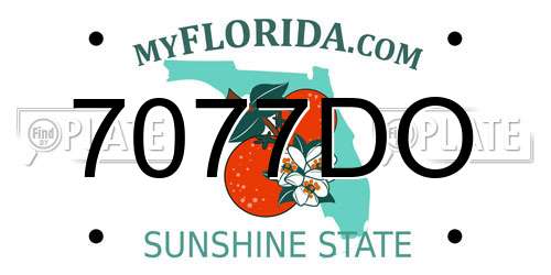 7077DO Florida License Plate
