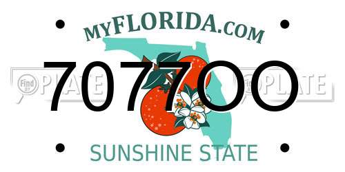7077OO Florida License Plate