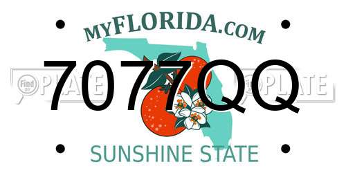 7077QQ Florida License Plate