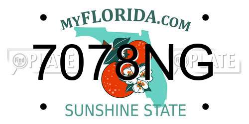 7078NG Florida License Plate