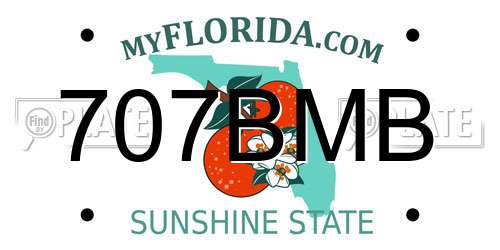 707BMB Florida License Plate