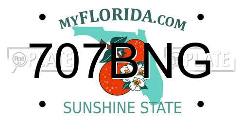 707BNG Florida License Plate