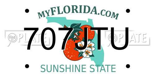 707JTU Florida License Plate
