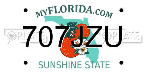 707JZU Florida License Plate