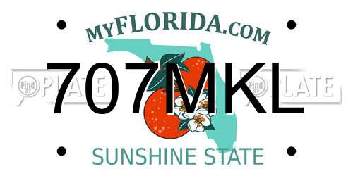 707MKL Florida License Plate