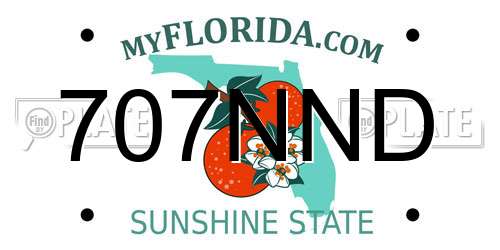 707NND Florida License Plate