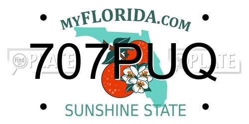 707PUQ Florida License Plate