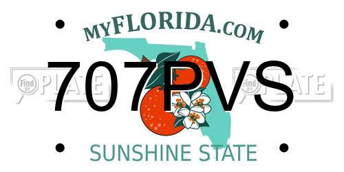 707PVS Florida License Plate