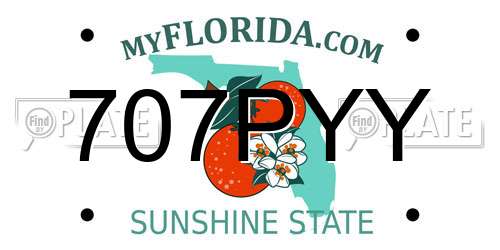 707PYY Florida License Plate