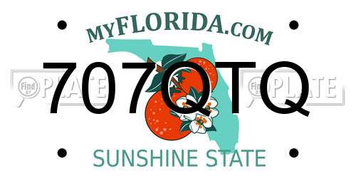707QTQ Florida License Plate